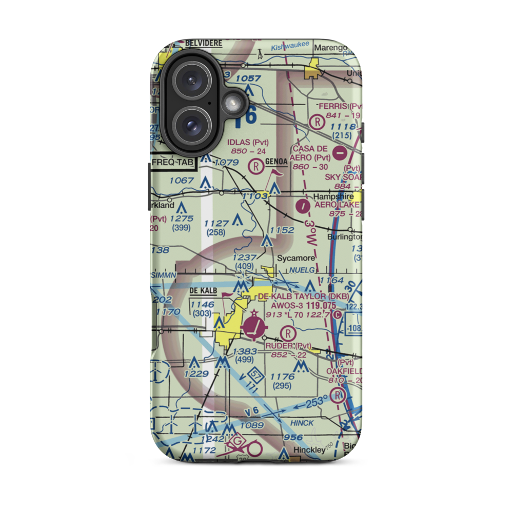 Willis Airport (IS47) VFR Sectional  Tough iPhone Case iPhone 16 Plus model shown