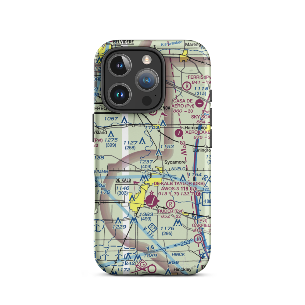 Willis Airport (IS47) VFR Sectional  Tough iPhone Case iPhone 16 Pro model shown