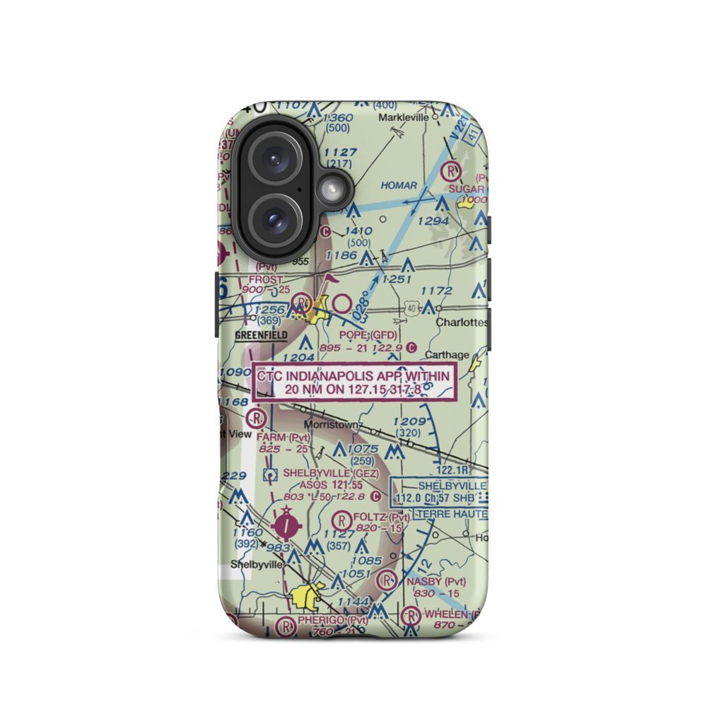 Willis Airport Site No. 2 Airport (6II2) VFR Sectional  Tough iPhone Case iPhone 16 model shown