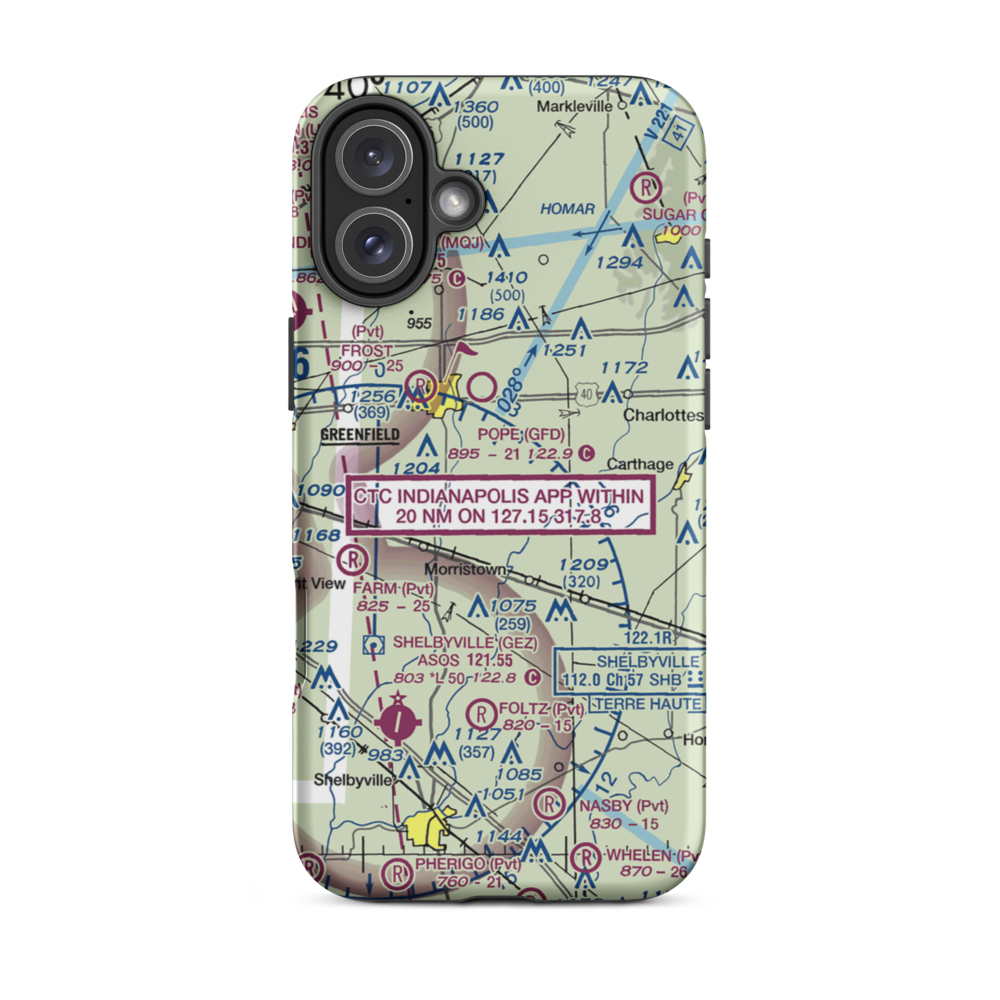 Willis Airport Site No. 2 Airport (6II2) VFR Sectional  Tough iPhone Case iPhone 16 Plus model shown