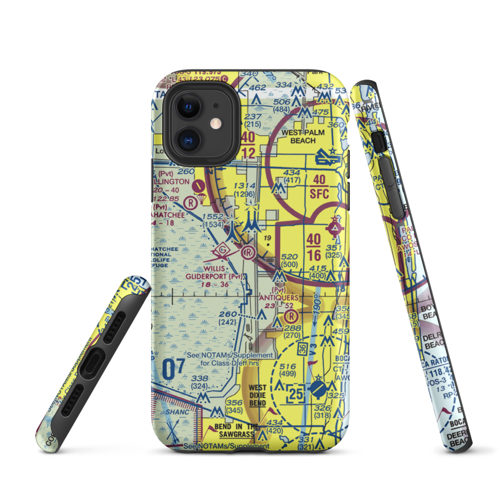 Willis Gliderport (FA44) VFR Sectional  Tough iPhone Case iPhone 11 model shown