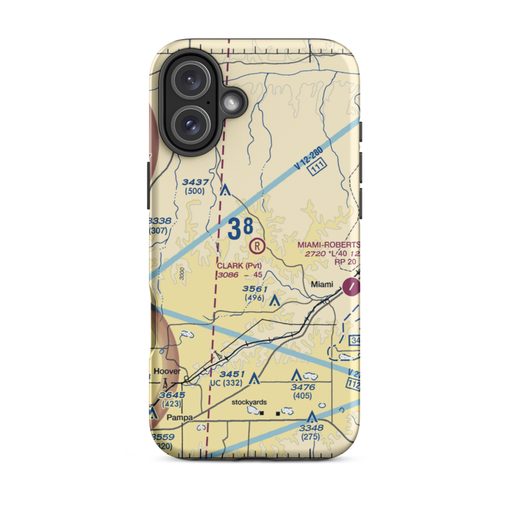 Willis N Clark Airport (5TE8) VFR Sectional  Tough iPhone Case iPhone 16 Plus model shown
