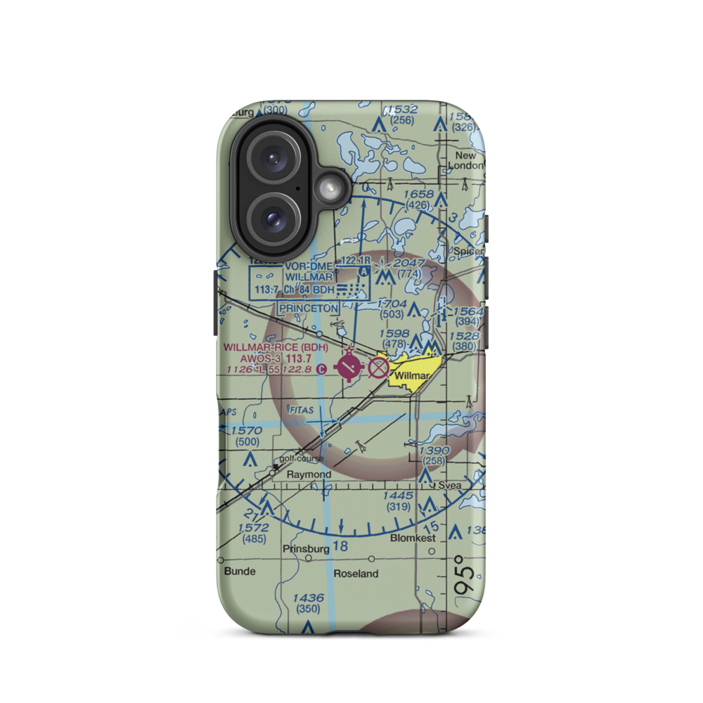Willmar Municipal -John L Rice Field (BDH) VFR Sectional  Tough iPhone Case iPhone 16 model shown