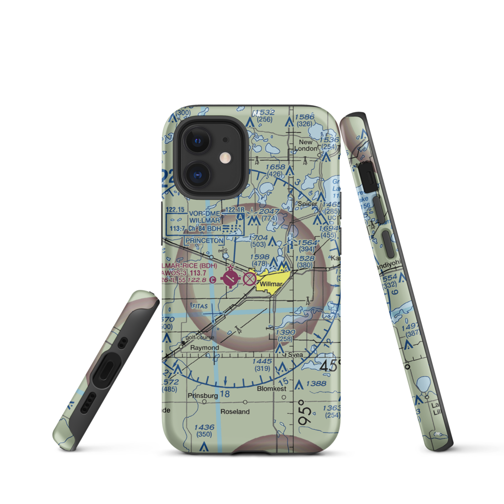 Willmar Municipal John L Rice Field (ILL) VFR Sectional  Tough iPhone Case iPhone 12 mini model shown