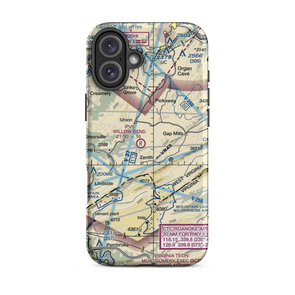 Willow Bend Airport (2WV5) VFR Sectional  Tough iPhone Case iPhone 16 Plus model shown