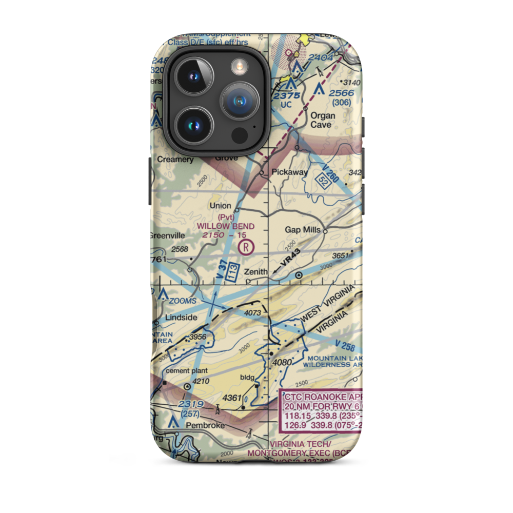Willow Bend Airport (2WV5) VFR Sectional  Tough iPhone Case iPhone 16 Pro Max model shown