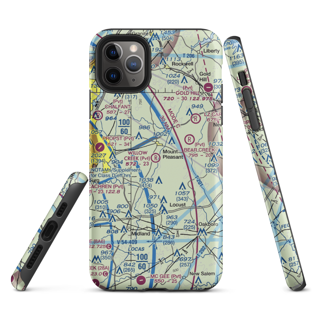 Willow Creek Airport (9NC7) VFR Sectional  Tough iPhone Case iPhone 11 Pro Max model shown