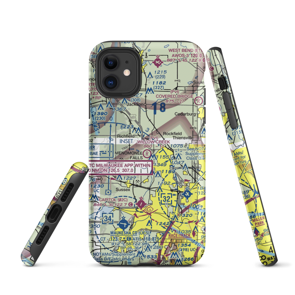 Willow Creek Airport (WI77) VFR Sectional  Tough iPhone Case iPhone 11 model shown