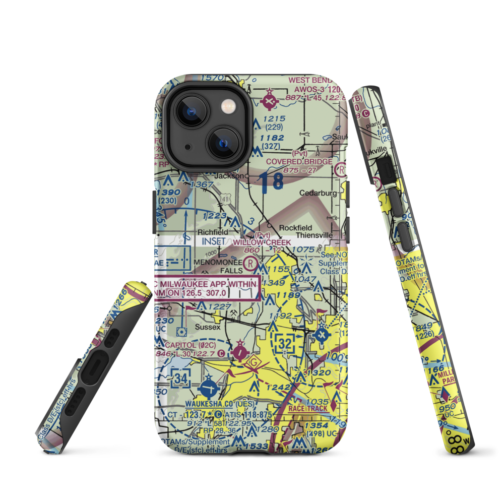 Willow Creek Airport (WI77) VFR Sectional  Tough iPhone Case iPhone 14 model shown