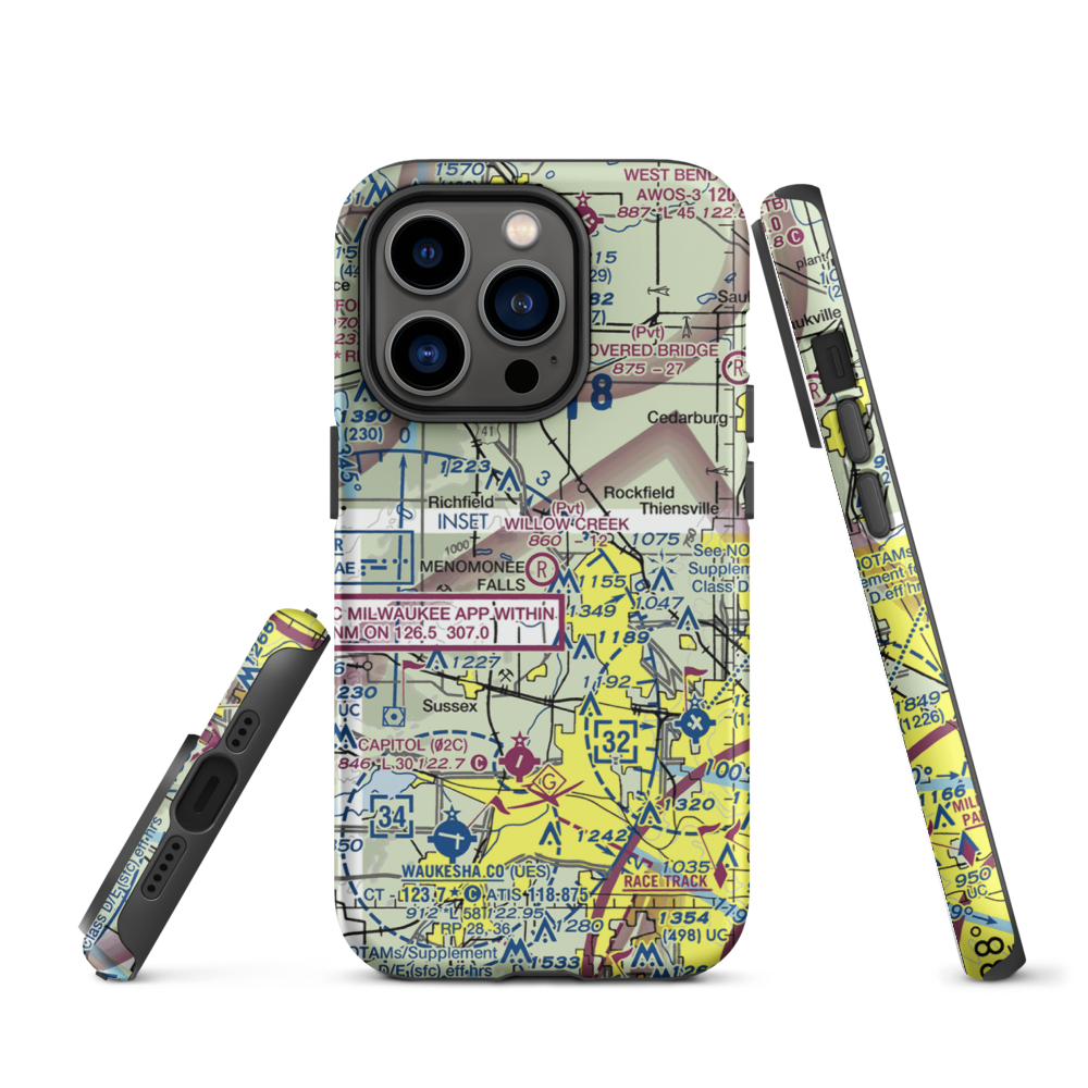 Willow Creek Airport (WI77) VFR Sectional  Tough iPhone Case iPhone 14 Pro model shown
