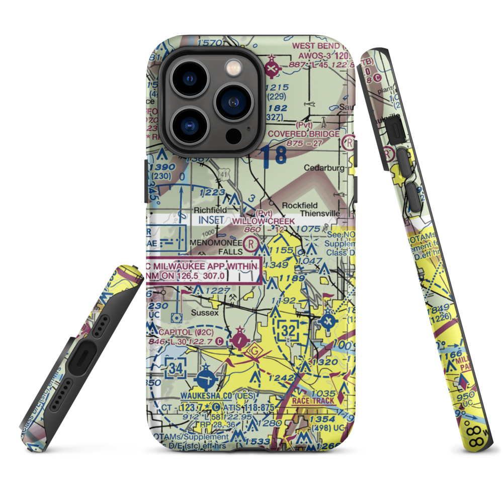 Willow Creek Airport (WI77) VFR Sectional  Tough iPhone Case iPhone 14 Pro Max model shown