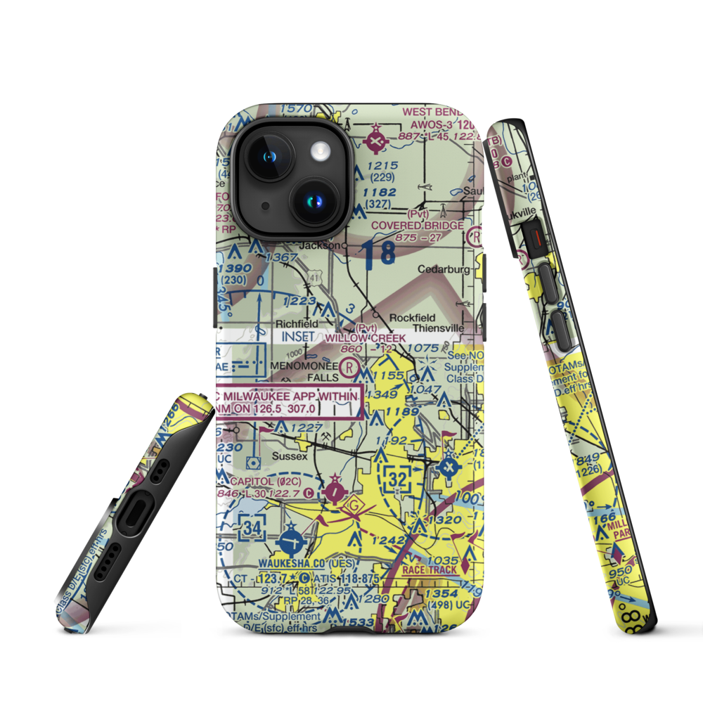 Willow Creek Airport (WI77) VFR Sectional  Tough iPhone Case iPhone 15 model shown