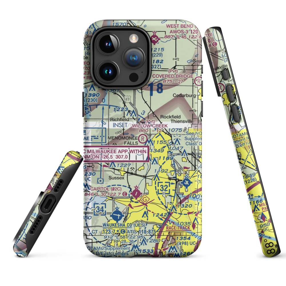 Willow Creek Airport (WI77) VFR Sectional  Tough iPhone Case iPhone 15 Pro Max model shown