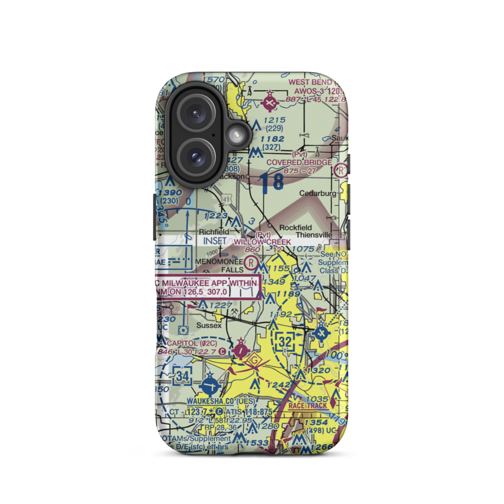 Willow Creek Airport (WI77) VFR Sectional  Tough iPhone Case iPhone 16 model shown
