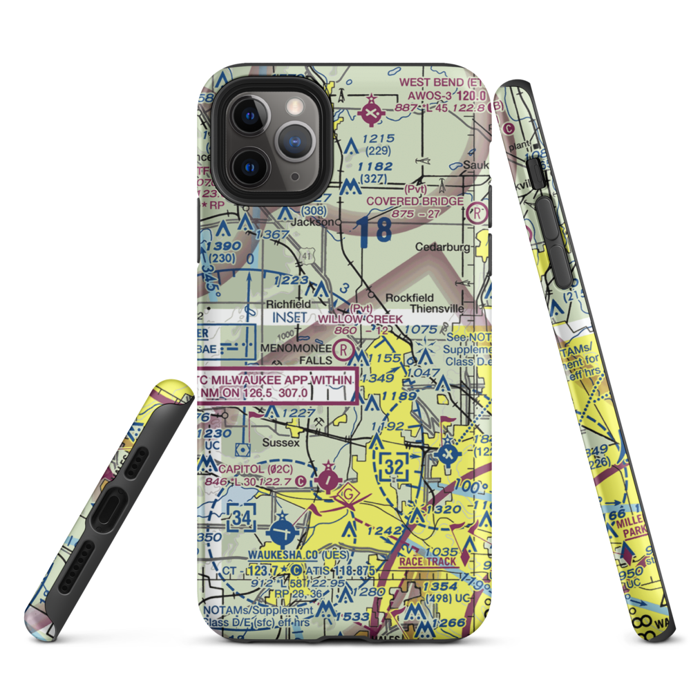 Willow Creek Airport (WI77) VFR Sectional  Tough iPhone Case iPhone 11 Pro Max model shown