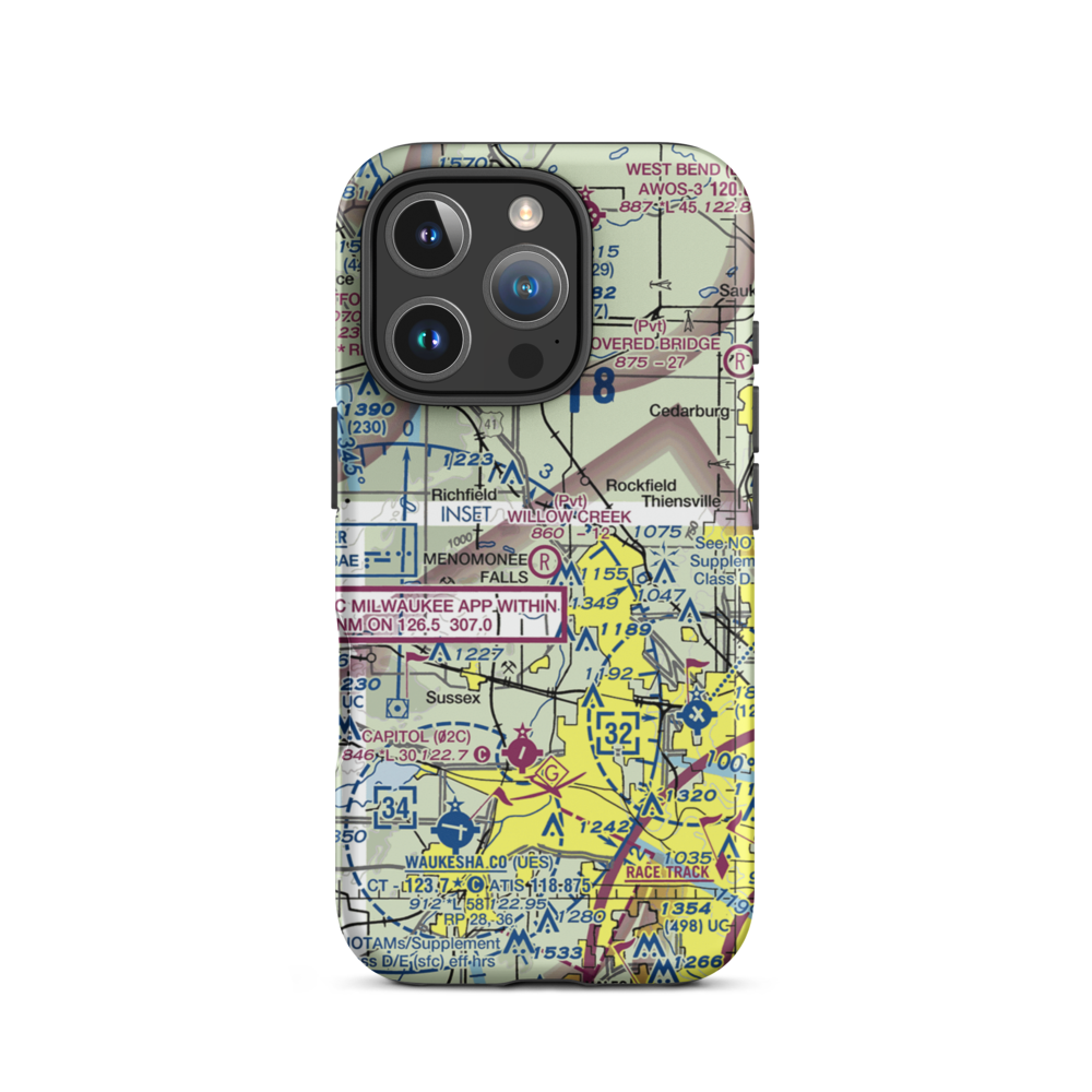 Willow Creek Airport (WI77) VFR Sectional  Tough iPhone Case iPhone 16 Pro model shown
