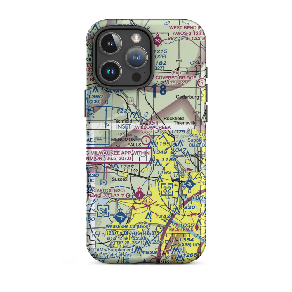 Willow Creek Airport (WI77) VFR Sectional  Tough iPhone Case iPhone 16 Pro Max model shown