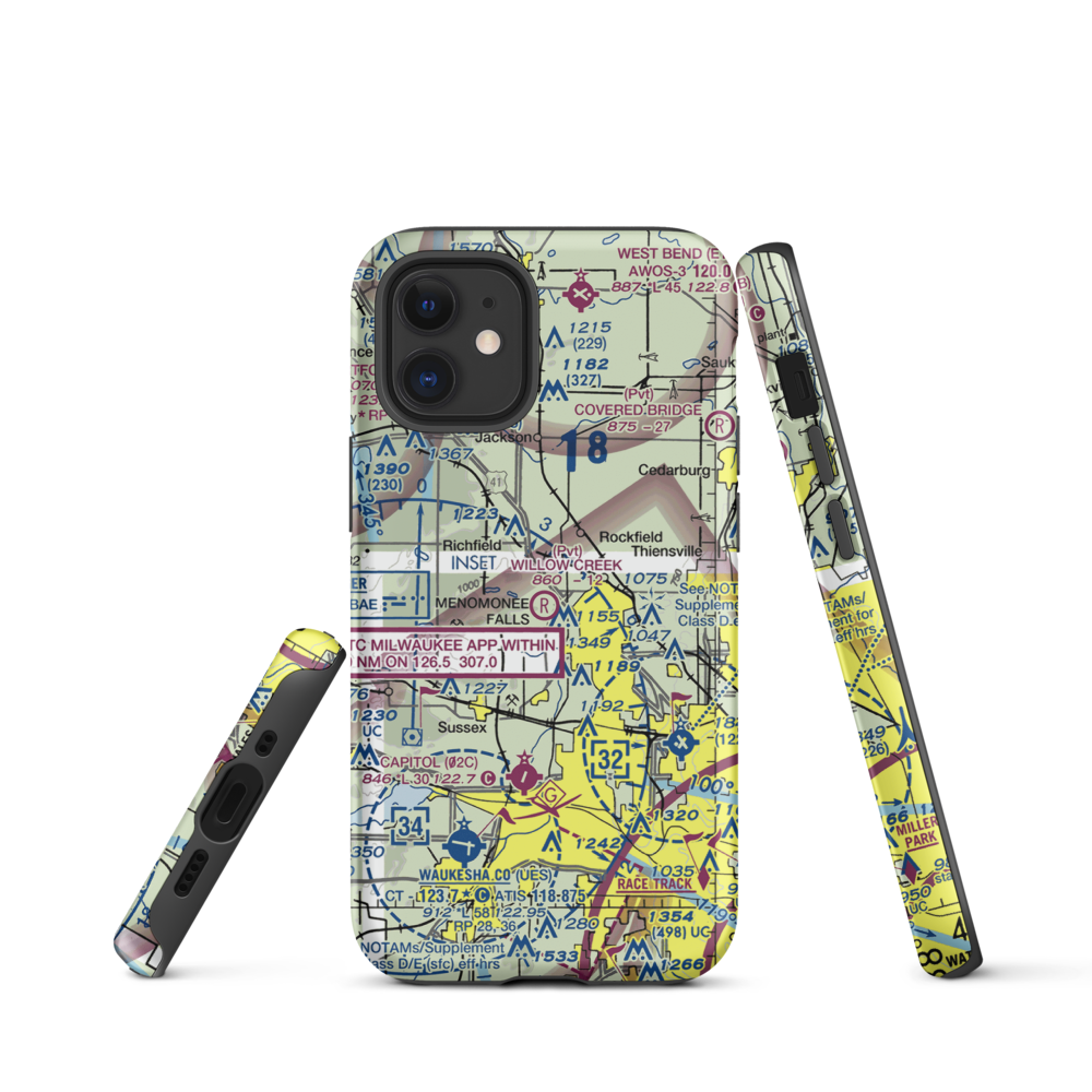 Willow Creek Airport (WI77) VFR Sectional  Tough iPhone Case iPhone 12 mini model shown