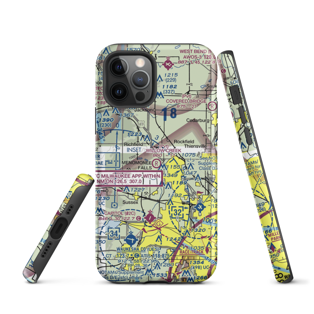 Willow Creek Airport (WI77) VFR Sectional  Tough iPhone Case iPhone 12 Pro model shown