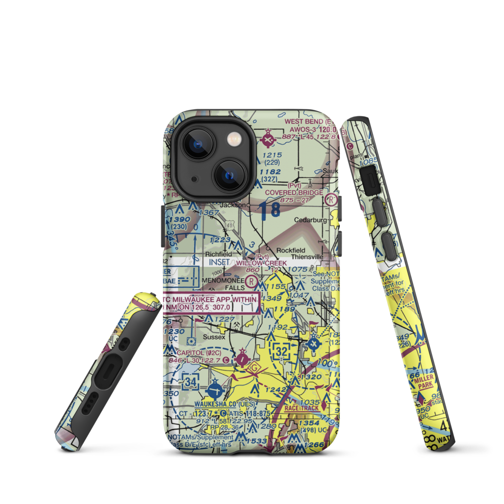 Willow Creek Airport (WI77) VFR Sectional  Tough iPhone Case iPhone 13 mini model shown