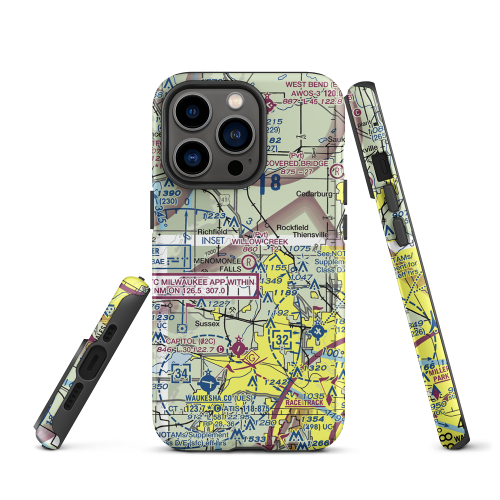 Willow Creek Airport (WI77) VFR Sectional  Tough iPhone Case iPhone 13 Pro model shown