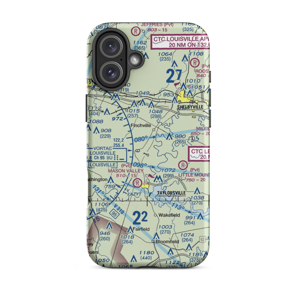 Willow Island Airpark (58KY) VFR Sectional  Tough iPhone Case iPhone 16 Plus model shown