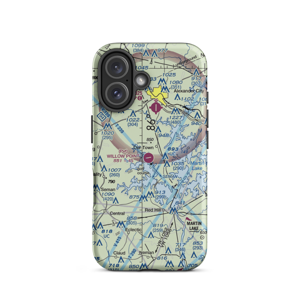 Willow Point Airport (AL71) VFR Sectional  Tough iPhone Case iPhone 16 model shown