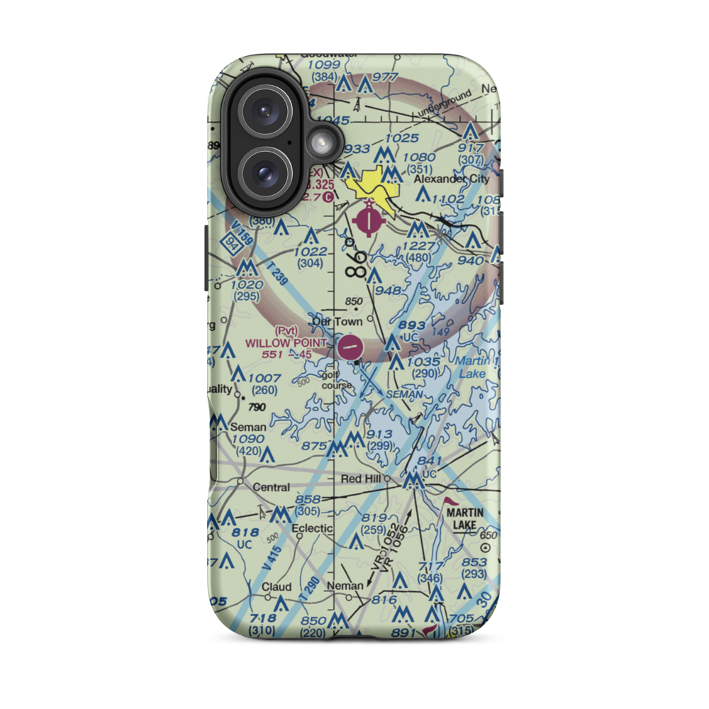 Willow Point Airport (AL71) VFR Sectional  Tough iPhone Case iPhone 16 Plus model shown