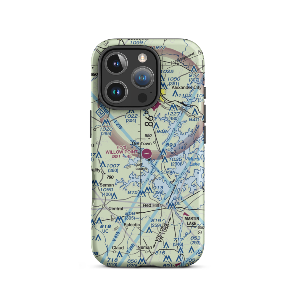 Willow Point Airport (AL71) VFR Sectional  Tough iPhone Case iPhone 16 Pro model shown
