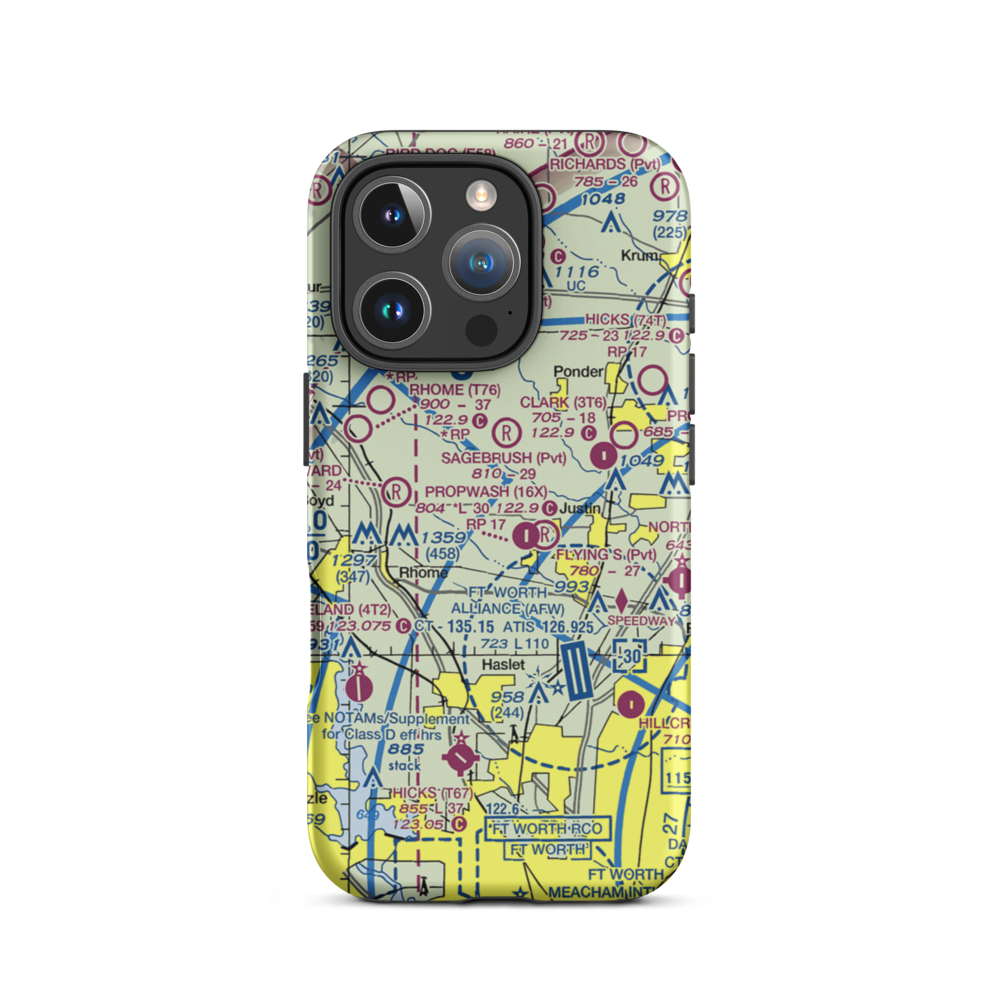 Willow Run Airport (3TX4) VFR Sectional  Tough iPhone Case iPhone 16 Pro model shown
