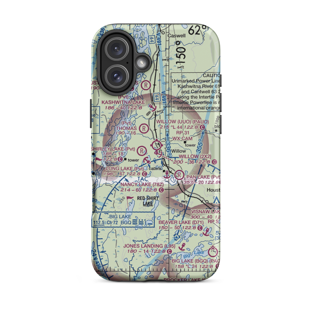 Willow Seaplane Base (2X2) VFR Sectional  Tough iPhone Case iPhone 16 Plus model shown