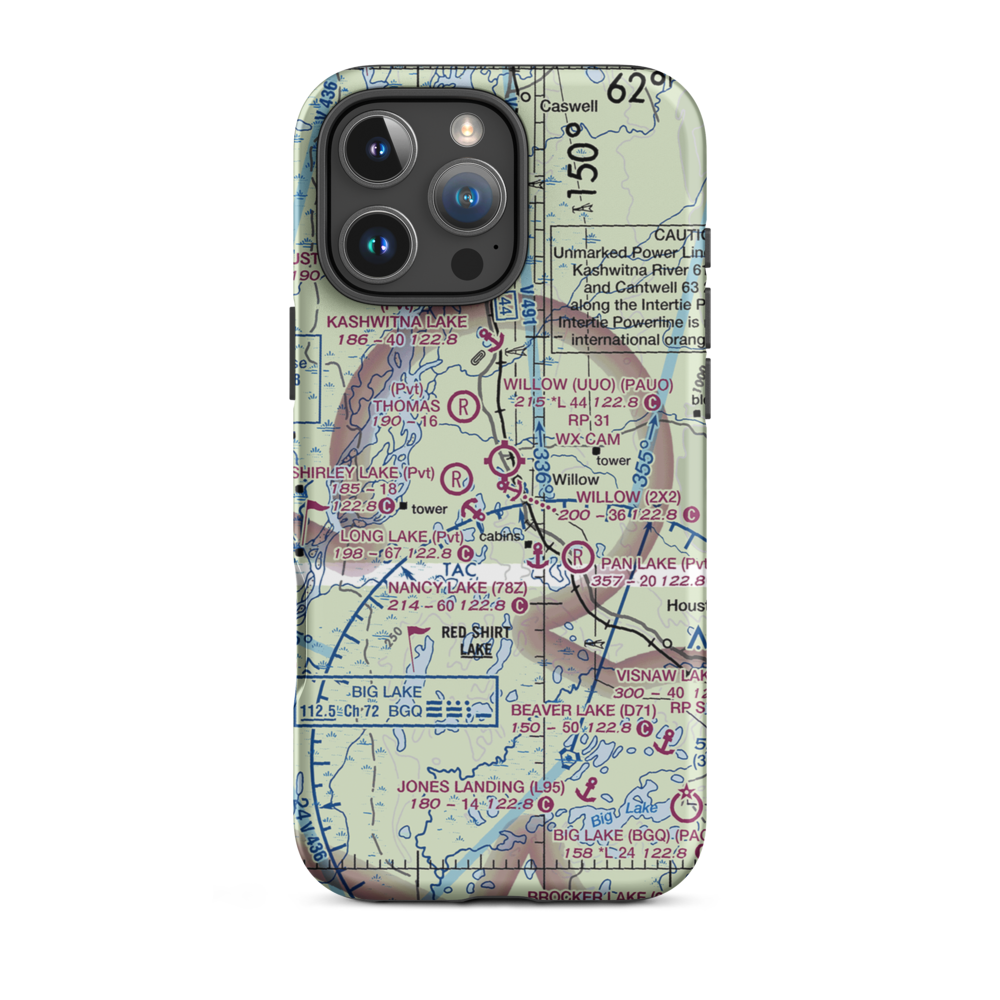 Willow Seaplane Base (2X2) VFR Sectional  Tough iPhone Case iPhone 16 Pro Max model shown
