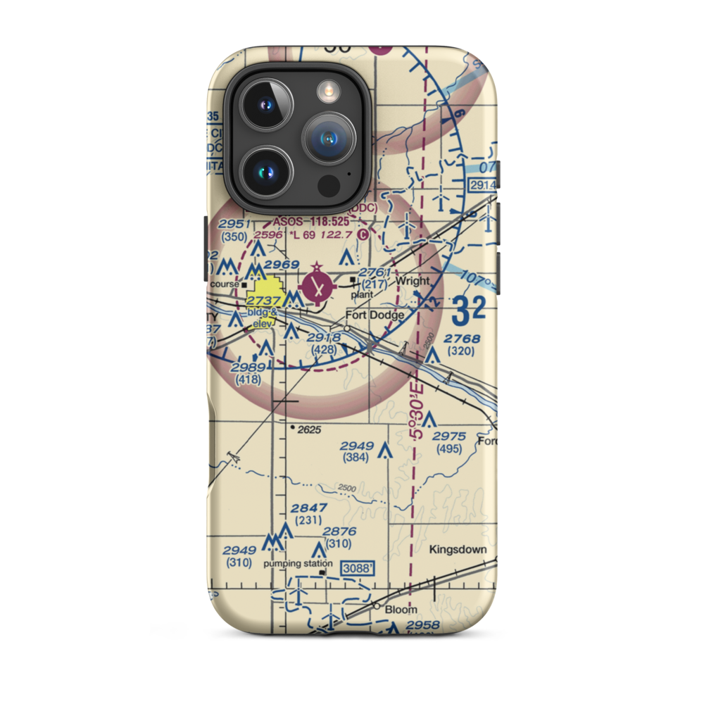 Wilroads Gardens Airport (9K1) VFR Sectional  Tough iPhone Case iPhone 16 Pro Max model shown