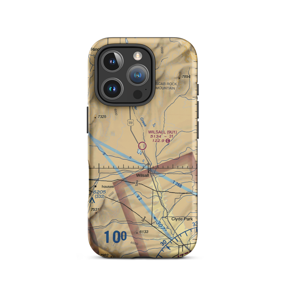Wilsall Airport (9U1) VFR Sectional  Tough iPhone Case iPhone 16 Pro model shown