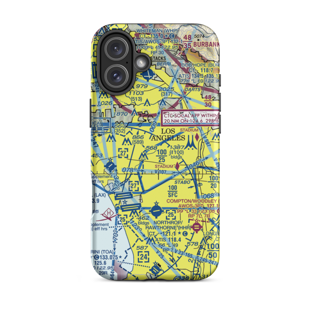 Wilshire Area Heliport (44L) VFR Sectional  Tough iPhone Case iPhone 16 Plus model shown