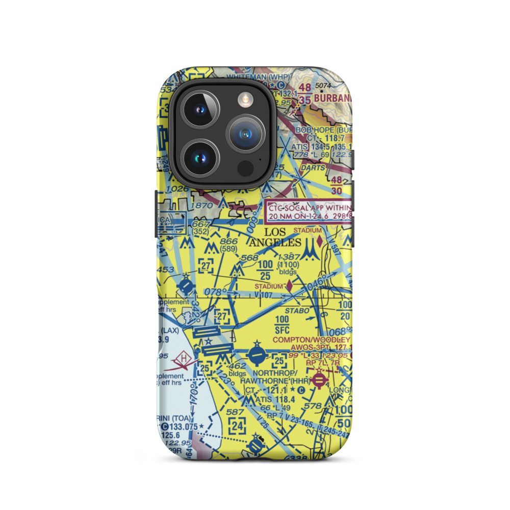 Wilshire Area Heliport (44L) VFR Sectional  Tough iPhone Case iPhone 16 Pro model shown