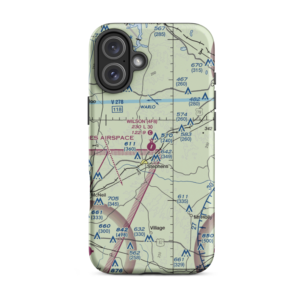 Wilson Airport (4F8) VFR Sectional  Tough iPhone Case iPhone 16 Plus model shown