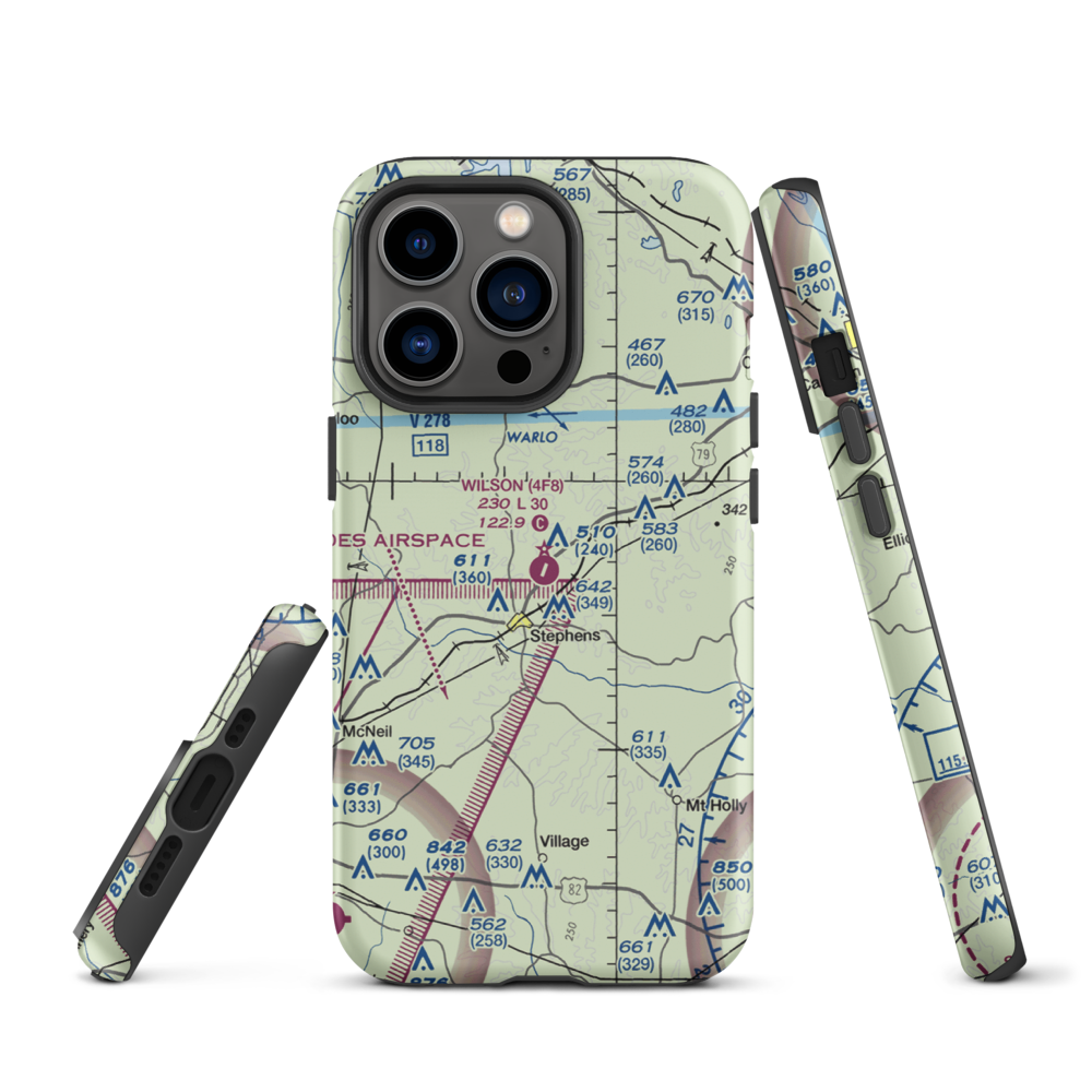 Wilson Airport (4F8) VFR Sectional  Tough iPhone Case iPhone 13 Pro model shown