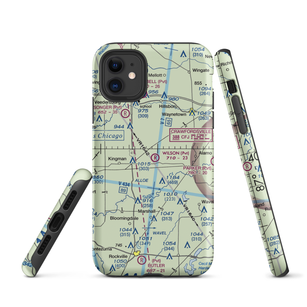 Wilson Airport (4IN4) VFR Sectional  Tough iPhone Case iPhone 11 model shown