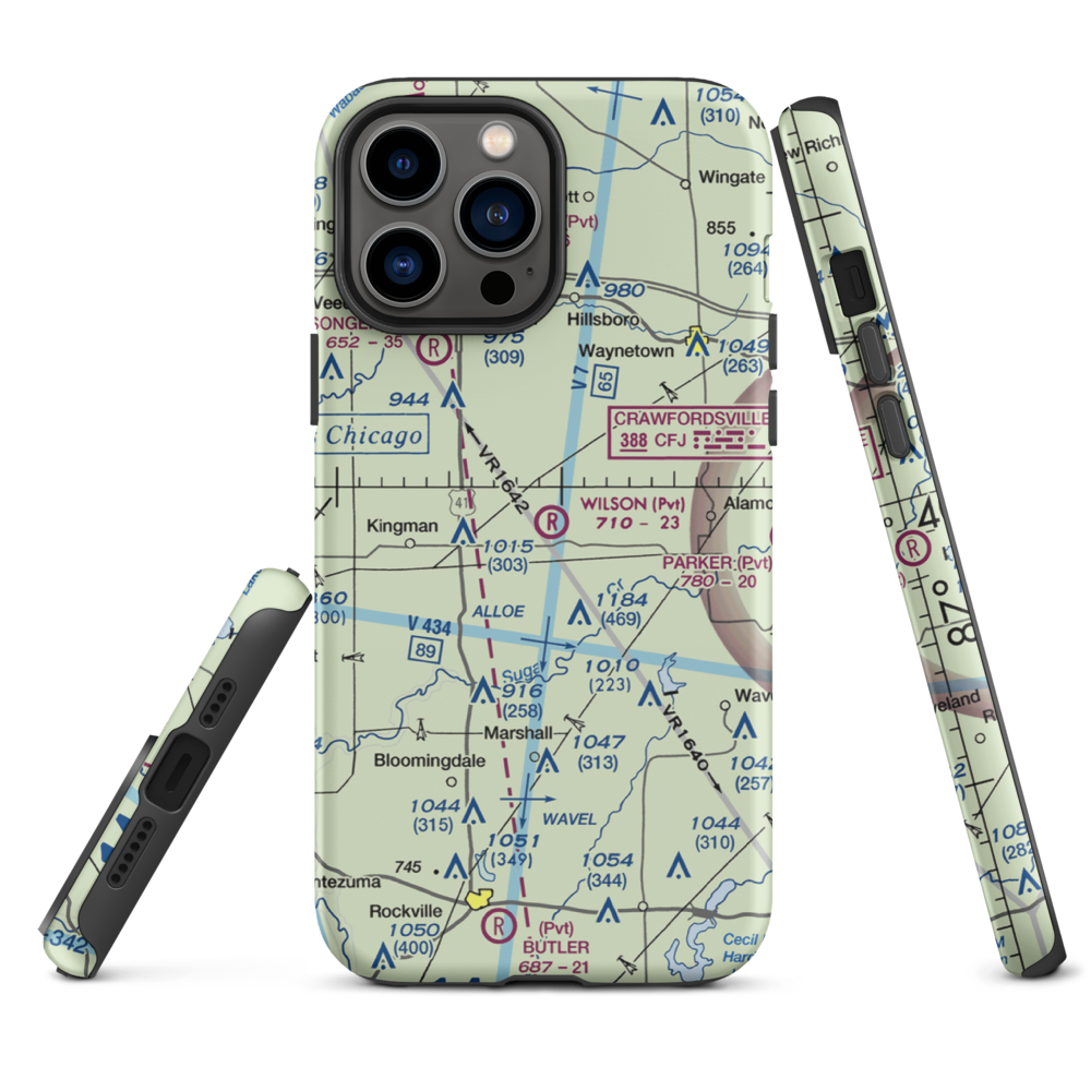 Wilson Airport (4IN4) VFR Sectional  Tough iPhone Case iPhone 13 Pro Max model shown