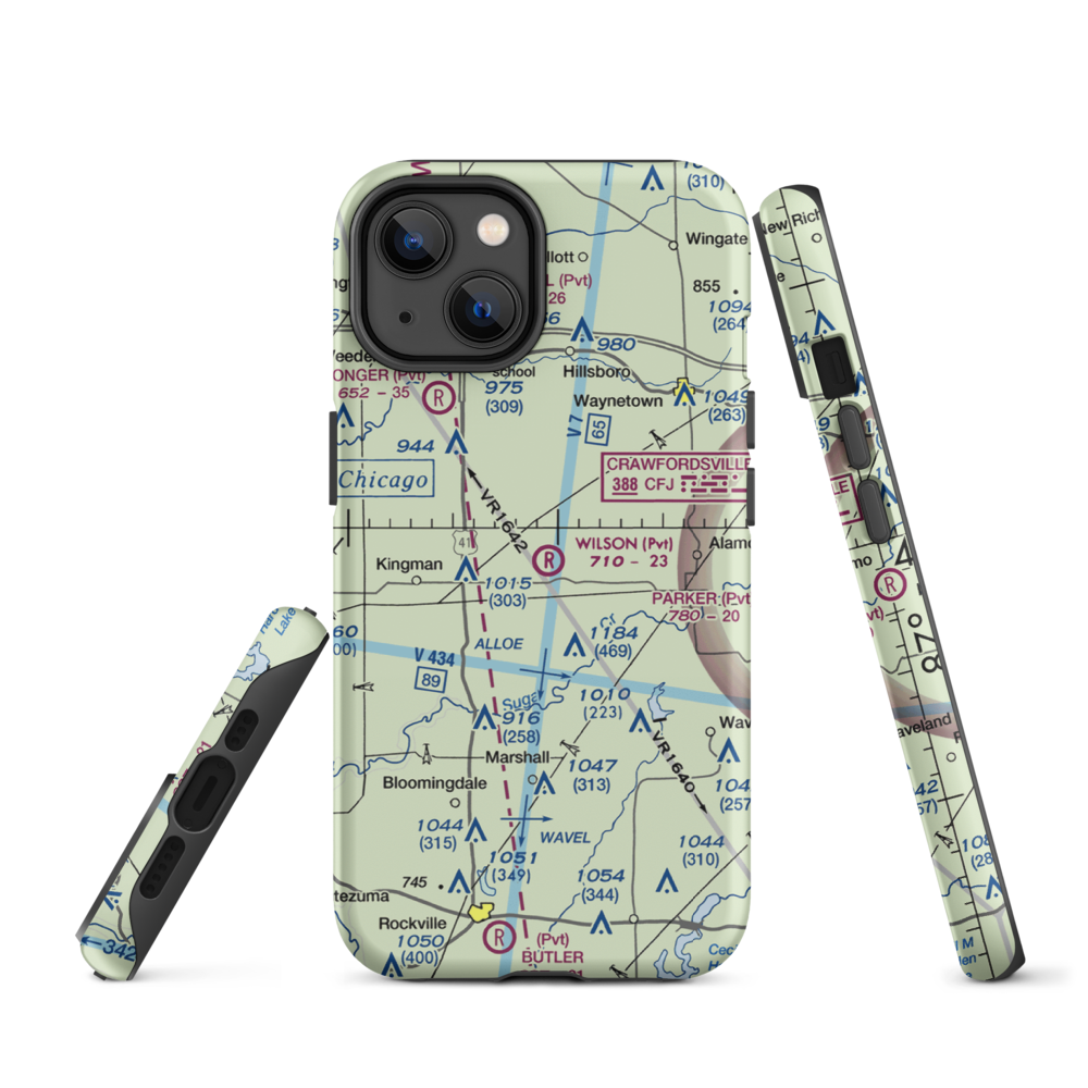 Wilson Airport (4IN4) VFR Sectional  Tough iPhone Case iPhone 14 model shown