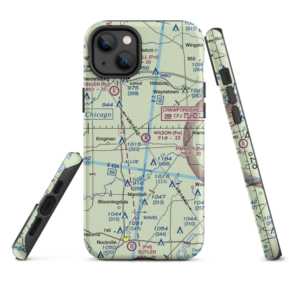 Wilson Airport (4IN4) VFR Sectional  Tough iPhone Case iPhone 14 Plus model shown