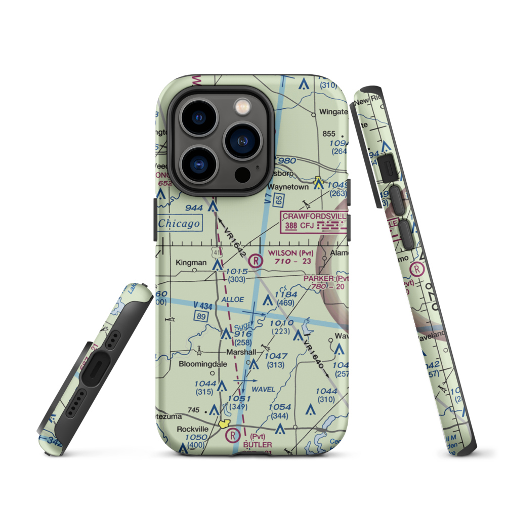 Wilson Airport (4IN4) VFR Sectional  Tough iPhone Case iPhone 14 Pro model shown