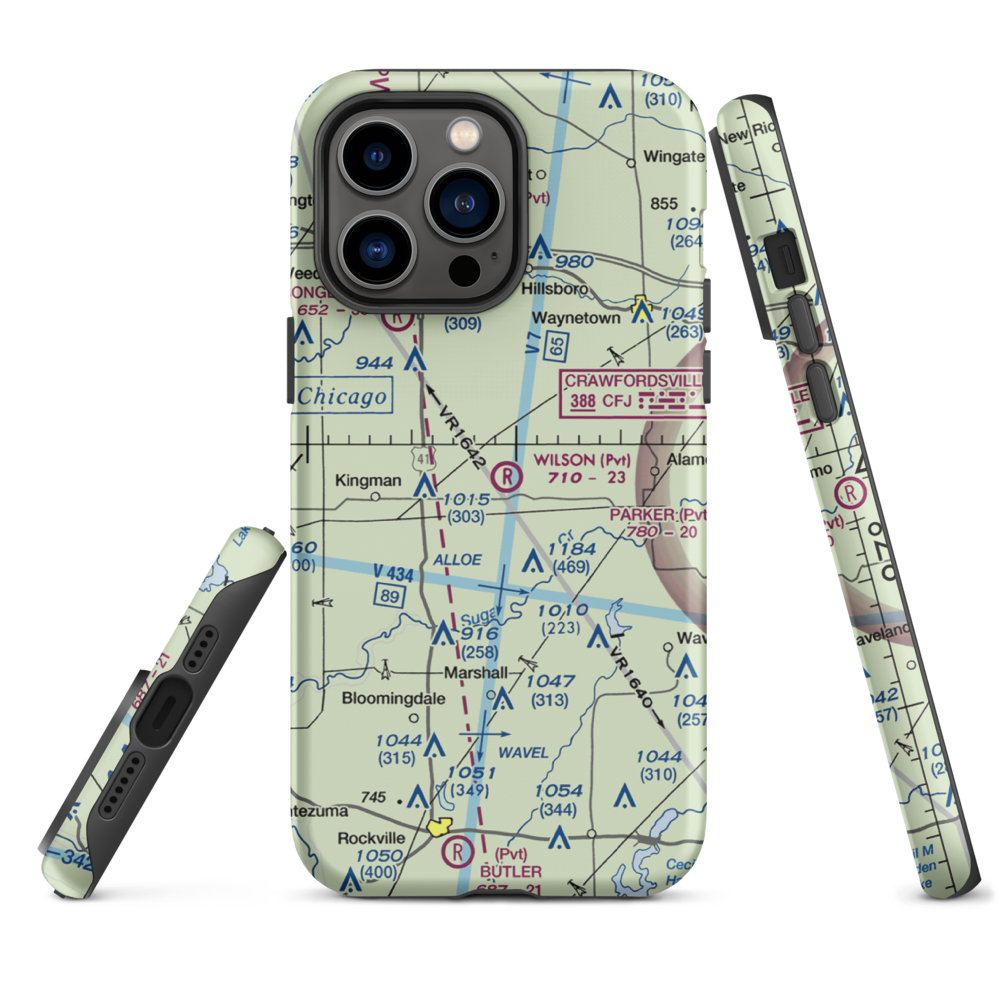 Wilson Airport (4IN4) VFR Sectional  Tough iPhone Case iPhone 14 Pro Max model shown