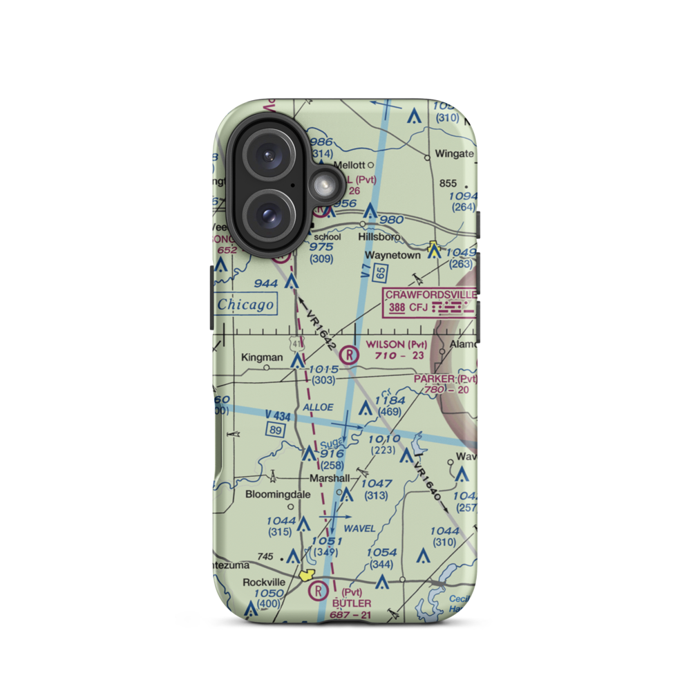 Wilson Airport (4IN4) VFR Sectional  Tough iPhone Case iPhone 16 model shown