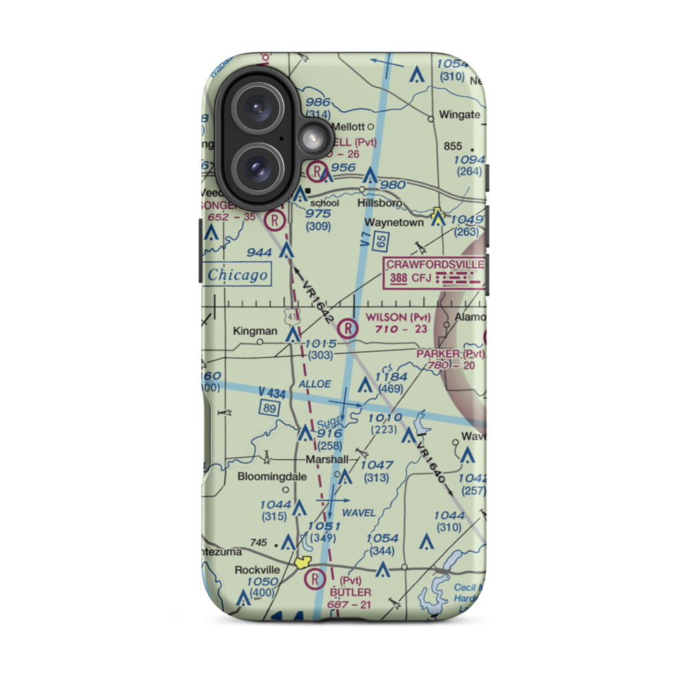 Wilson Airport (4IN4) VFR Sectional  Tough iPhone Case iPhone 16 Plus model shown