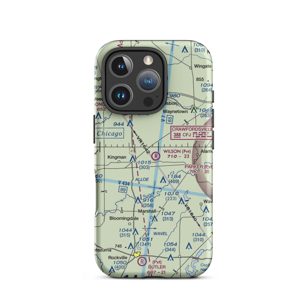 Wilson Airport (4IN4) VFR Sectional  Tough iPhone Case iPhone 16 Pro model shown