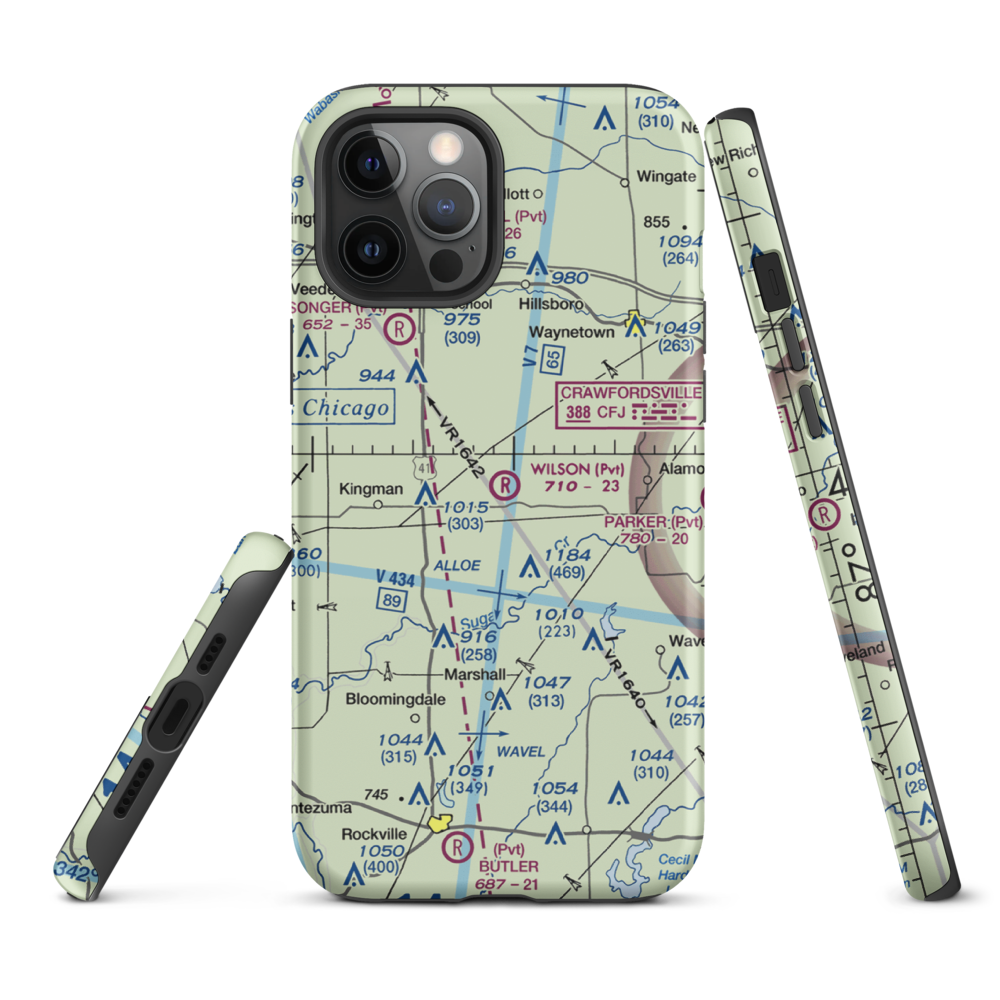 Wilson Airport (4IN4) VFR Sectional  Tough iPhone Case iPhone 12 Pro Max model shown