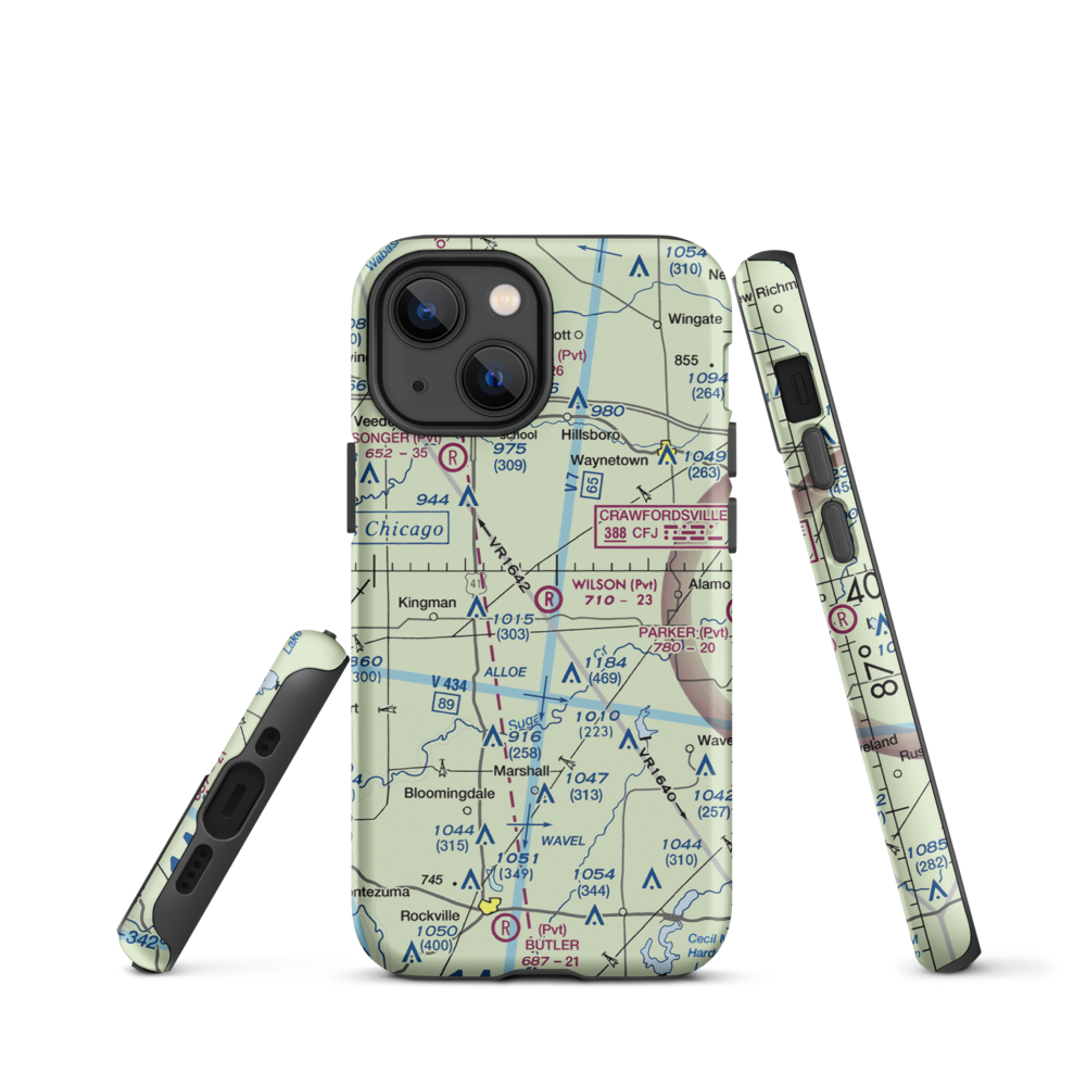Wilson Airport (4IN4) VFR Sectional  Tough iPhone Case iPhone 13 mini model shown