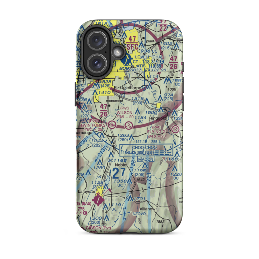 Wilson Airport (GA03) VFR Sectional  Tough iPhone Case iPhone 16 Plus model shown